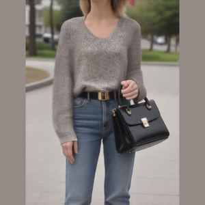 Lety & Me black and white long sleeve crew neck knit sweater, size Large, NWT